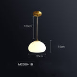 Modern Pure Copper Glass Ball Dining Room Bedroom Pendant Light Luxury Nordic Lamps