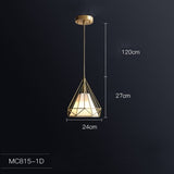 Modern Pure Copper Vintage Glass Dining Room Bedroom Pendant Light Luxury Nordic Lamps