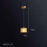 Modern Pure Copper Vintage Glass Dining Room Bedroom Pendant Light Luxury Nordic Lamps