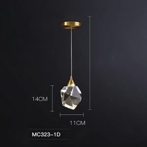Modern Pure Copper Crystal Dining Room Bedroom Pendant Light Luxury Nordic Lamps