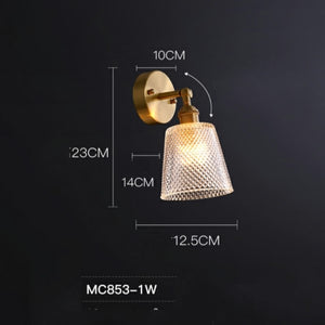 Glass Solid Copper Sconce Wall Lights Vanity Lighting Sconce Bedroom