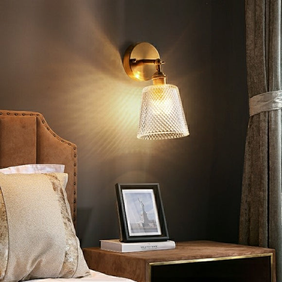 Glass Solid Copper Sconce Wall Lights Vanity Lighting Sconce Bedroom
