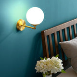 Milky white Glass Solid Copper Sconce Wall Lights Vanity Lighting Sconce Bedroom