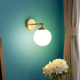 Milky white Glass Solid Copper Sconce Wall Lights Vanity Lighting Sconce Bedroom