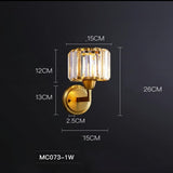 Crystal Solid Brass Sconce Wall Lights Vanity Lighting Mid Century Sconce Bedroom