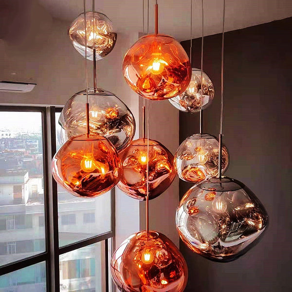 Melt Pendant Lava Irregular Shape Minimalist Glass Pendant Light Lamp Simple Ceiling Hanging Lamp Fixture heparts
