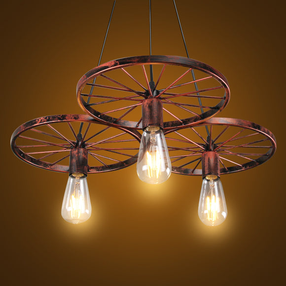 Iron Rings Cluster Chandelier Down-light American Neoclassic Pendant lights - heparts