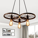 Iron Rings Cluster Chandelier Down-light American Neoclassic Pendant lights - heparts