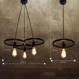 Iron Rings Cluster Chandelier Down-light American Neoclassic Pendant lights - heparts