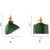 Japanese Style Simple Literary Green Brass Glass Chandelier Creative Pendant Lighting