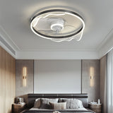 50 CM LED Ceiling Light With Fan Modern Round Black Gold Geometric Shapes Ceiling Fan Aluminum Artistic Style Classic Brushed Electroplate