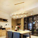 LED Chandeliers Firework Stainless Steel Crystal Island Pendant Lighting With 12-Lights G9 Bulb - heparts