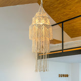 Lengthened Bohemia  Pendant Lighting Unique Empire Chandelier with Handmade Cotton Rope Accents