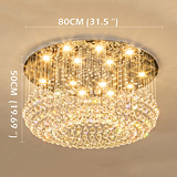 Luxurious Crystal D80cm Chandelier Downlight Electroplated Metal Crystal GU10 LED - heparts