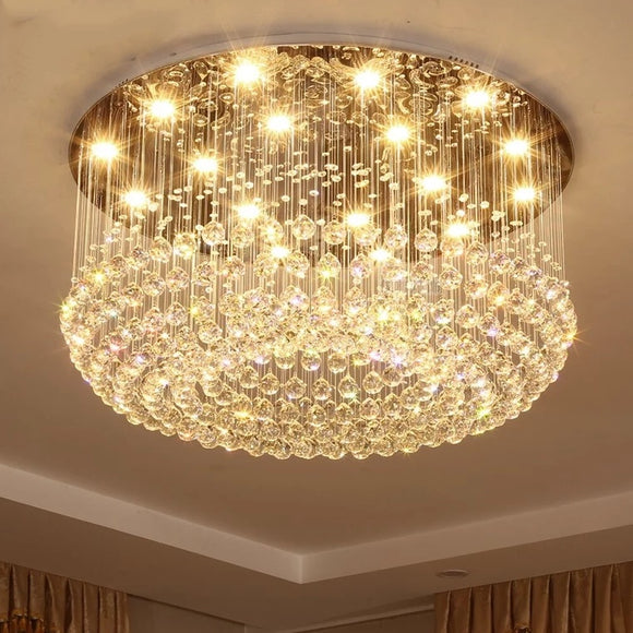 Luxurious Crystal D80cm Chandelier Downlight Electroplated Metal Crystal GU10 LED - heparts