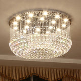 Luxurious Crystal D80cm Chandelier Downlight Electroplated Metal Crystal GU10 LED - heparts