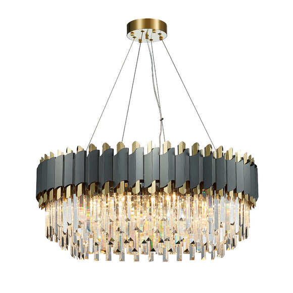 Luxury Crystal Chandelier Modern Suspension Pendant Light Elegant Ceiling Lamp Lighting Fixture for Living Dining Room E12-E14 ITEM1909