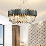 Luxury Crystal Chandelier Modern Suspension Pendant Light Elegant Ceiling Lamp Lighting Fixture for Living Dining Room E12-E14 ITEM1909