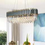 Luxury Crystal Chandelier Modern Suspension Pendant Light Elegant Ceiling Lamp Lighting Fixture for Living Dining Room E12-E14 ITEM1909