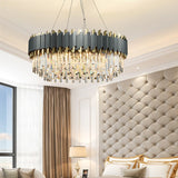 Luxury Crystal Chandelier Modern Suspension Pendant Light Elegant Ceiling Lamp Lighting Fixture for Living Dining Room E12-E14 ITEM1909