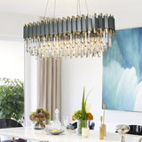 Luxury Crystal Chandelier Modern Suspension Pendant Light Elegant Ceiling Lamp Lighting Fixture for Living Dining Room E12-E14 ITEM1909