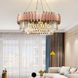 Luxury Crystal Chandelier Modern Suspension Pendant Light Elegant Ceiling Lamp Lighting Fixture for Living Dining Room E12-E14 ITEM1910