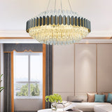 Luxury Crystal Chandelier Modern Suspension Pendant Light Elegant Ceiling Lamp Lighting Fixture for Living Dining Room E12-E14 ITEM1916