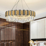 Luxury Crystal Chandelier Modern Suspension Pendant Light Elegant Ceiling Lamp Lighting Fixture for Living Dining Room E12-E14 ITEM2213