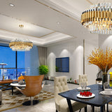 Luxury Crystal Chandelier Modern Suspension Pendant Light Elegant Ceiling Lamp Lighting Fixture for Living Dining Room