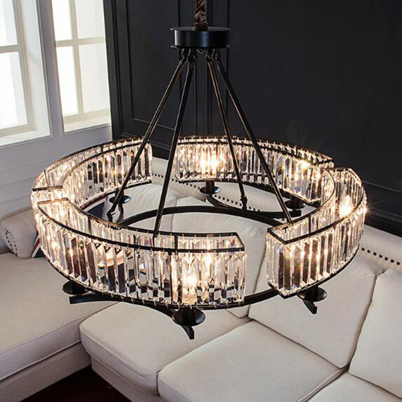 6/8Lights Round Modern Rustic Crystal Chandelier