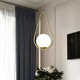 Milky white Glass Solid Brass Mini Pendant Lighting Vanity Lighting Bedrooms