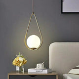 Milky white Glass Solid Brass Mini Pendant Lighting Vanity Lighting Bedrooms