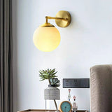 Milky white Glass Solid Copper Sconce Wall Lights Vanity Lighting Sconce Bedroom