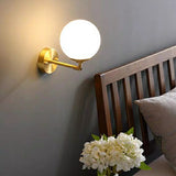 Milky white Glass Solid Copper Sconce Wall Lights Vanity Lighting Sconce Bedroom
