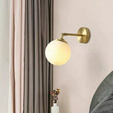 Milky white Glass Solid Copper Sconce Wall Lights Vanity Lighting Sconce Bedroom