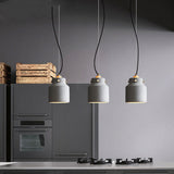 Masion Jar Cement Suspension Lighting Modernist  Grey Hanging Ceiling Lamp