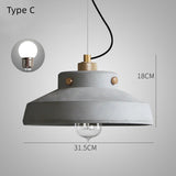 Masion Jar Cement Suspension Lighting Modernist  Grey Hanging Ceiling Lamp