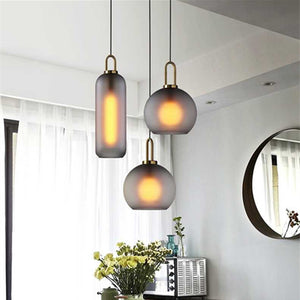 Mini Glass Ball Cylinder Chandelier Pendant Lighting Chandelier Modern Lamps Bronze