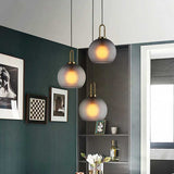 Mini Glass Ball Cylinder Chandelier Pendant Lighting Chandelier Modern Lamps Bronze