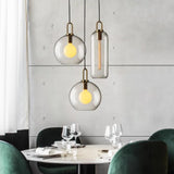 Mini Glass Ball Cylinder Chandelier Pendant Lighting Chandelier Modern Lamps Bronze