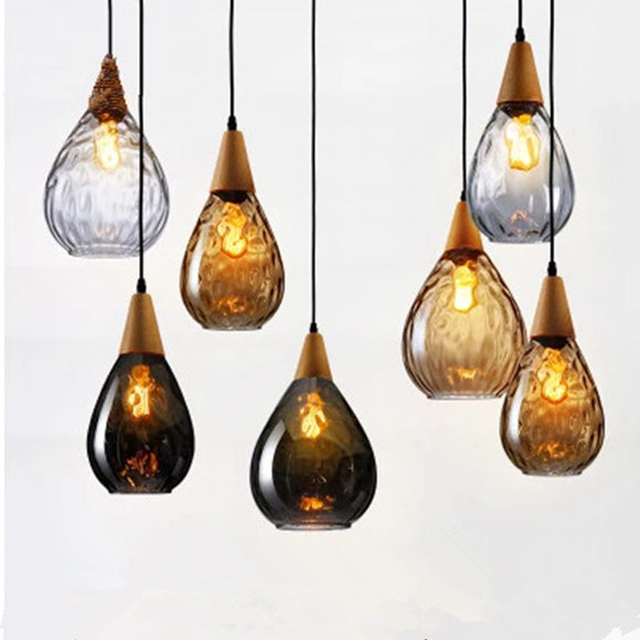 Mini Retro Water Pattern Glass Chandelier Pendant Lighting Chandelier Modern Lamps