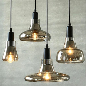 Mini Gray Glass Simplicity Pendant Light Ceiling Lamp Down light - heparts