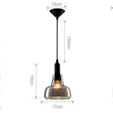 Mini Gray Glass Simplicity Pendant Light Ceiling Lamp Down light - heparts