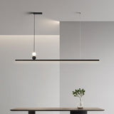 Minimalist Strip Rectangular Diner LED Suspension Lamp Metal Minimalist Linear Island Light Fixture