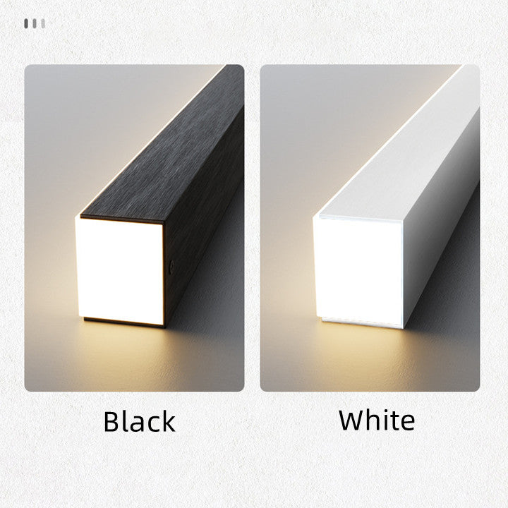 Rectangular Strip Light Minimalist Strip Rectangular Diner LED Suspension Lamp Metal Minimalist ...