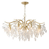 Modern Crystal Chandelier  Gold Luxury Metal Painted Finishes Christmas Decoration Ice Shape Snowflake