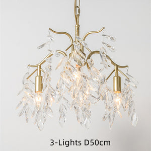 Modern Crystal Chandelier  Gold Luxury Metal Painted Finishes Christmas Decoration Ice Shape Snowflake