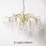 Modern Crystal Chandelier  Gold Luxury Metal Painted Finishes Christmas Decoration Ice Shape Snowflake