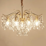 Modern Crystal Chandelier  Gold Luxury Metal Painted Finishes Christmas Decoration Ice Shape Snowflake