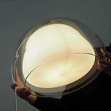 Modern Double Layer Glass Jelly Pendant Light Round Brass Rod Hanging Lamp